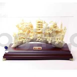 武漢紀念品高檔工藝品 黃鶴樓骨雕
