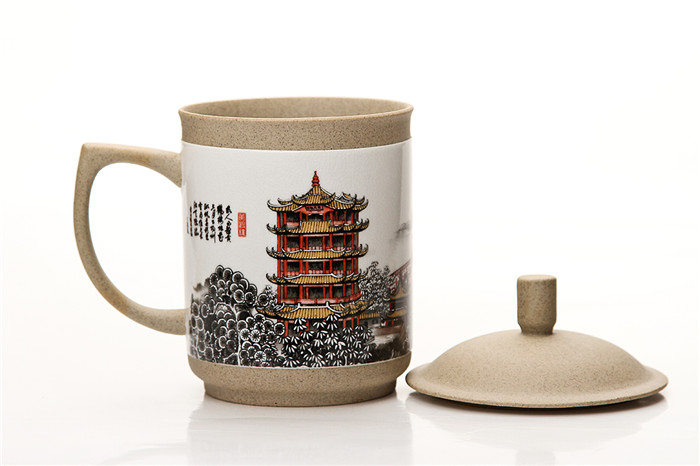 黃鶴樓紀念品 陶瓷茶葉罐 陶瓷杯